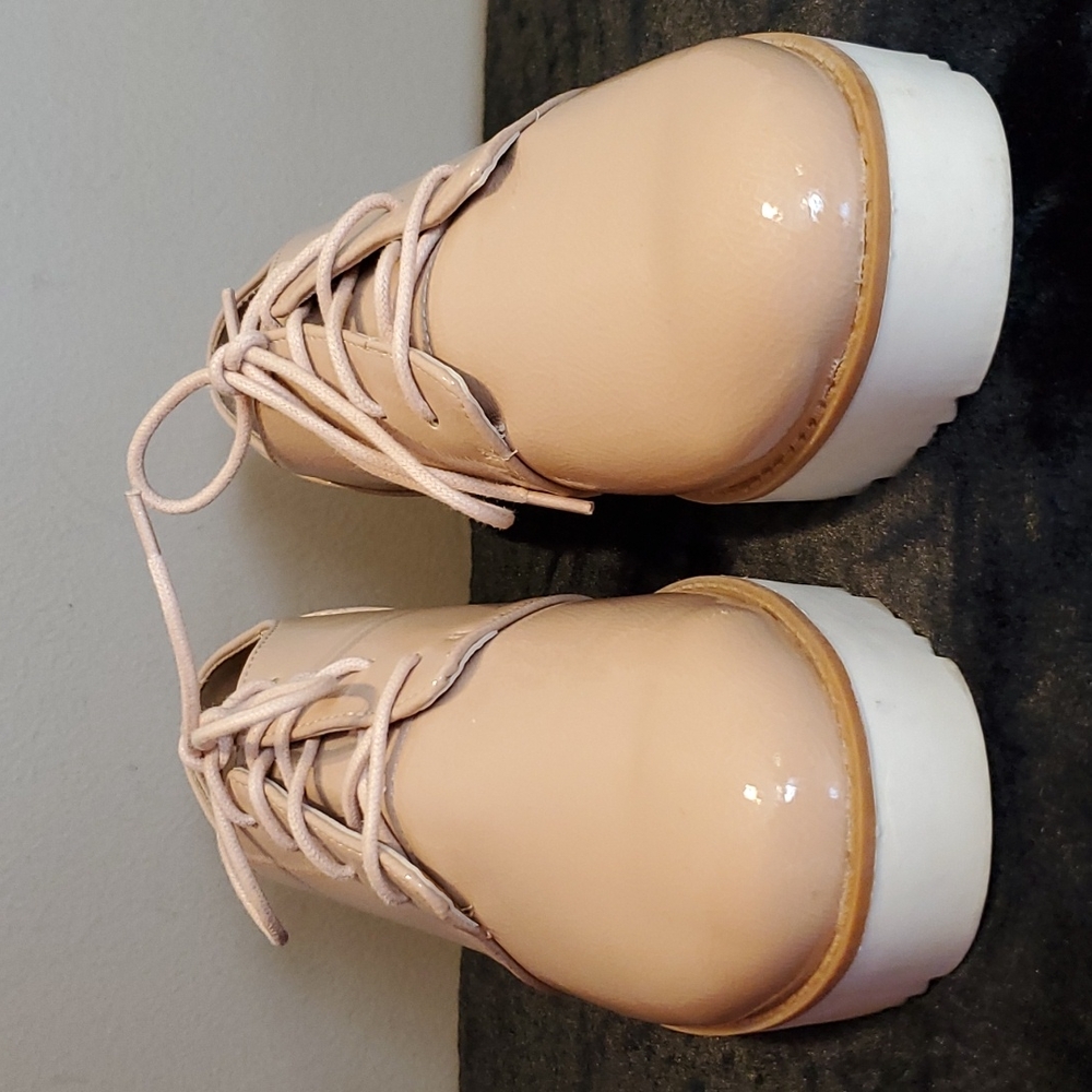 Beige Oxford platform sneakers - Picture 5 of 7